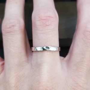 Size 8.75 Sterling Silver Hammered Handmade Ring